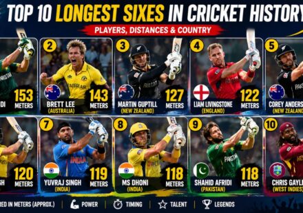 longest six in cricket history