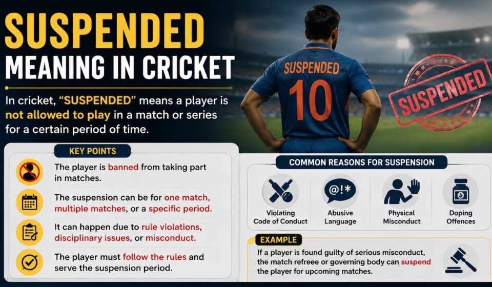 suspended meaning in cricket